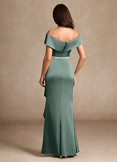 Azazie Dareia Kleider für die Brautmutter Meerjungfrau-Linie Schulterfrei Stretch-Satin Kleid Seemoos image5