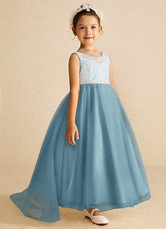Azazie Tay Vente Finale Robe Trapèze en Tulle Paillettes Agave image3
