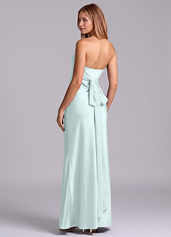 Azazie Ailanie Brudtärnklänningar Klä av Tubklänning i Stretch Satin Axelbandslös Havsglas image2