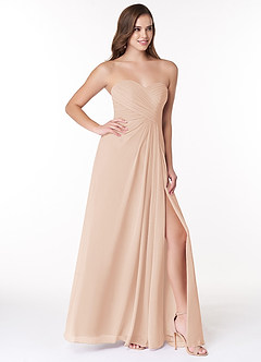 Azazie Arabella Allure Robes de demoiselle d'honneur Robe Trapèze Convertible en Mousseline de soie Encolure en Forme de Cœur Rose Perle image5