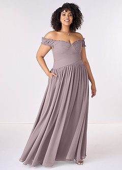Barbie ♥ Azazie Bridesmaid Dresses Dusk A-Line Off the Shoulder Chiffon Convertible Dress image7