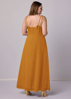 Barbie ♥ Azazie Bridesmaid Dresses Butterscotch A-Line Pleated Chiffon Dress image11