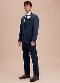 front Ethan Dark Navy Refined Weave Suit