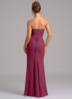 Azazie Sorrel Bridesmaid Dresses Mulberry Mermaid Corset Chiffon Dress image2