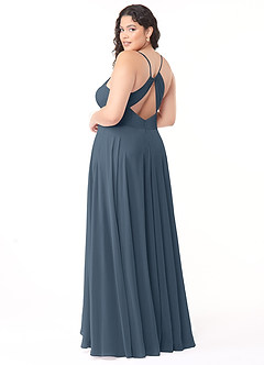 Azazie Avelina Bridesmaid Dresses Neptune A-Line V-Neck Pleated Chiffon Dress image9