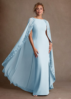 Azazie Artemisia vestidos de madre de la novia Vestido de Azul Cielo de Gasa de Corte Recto con Encaje image5