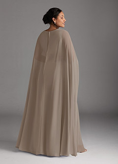 Azazie Isa Mother of the Bride Dresses Taupe A-Line V-Neck Pleated Chiffon Dress image8