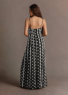 Savannah White And Black Polka Dot Ruffle Maxi Dress image3