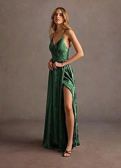 Vestido Verde Cazador Largo Gabrielle image6