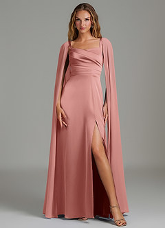Azazie Niveah Bridesmaid Dresses Rosette A-Line Strapless Stretch Satin Convertible Dress image3