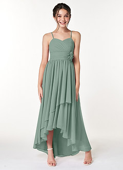 Azazie Catalina Junior Amethyst A-Line Ruched Chiffon Dress image4