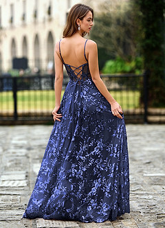 Willowener Marine Robe de bal en dentelle à paillettes image2