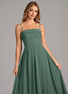 Azazie Lucienne Bridesmaid Dresses Sea Moss A-Line Strapless Chiffon Convertible Dress image7