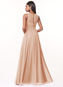 Azazie Nina Bridesmaid Dresses English Rose A-Line Pleated Chiffon Dress image2
