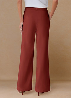 front Marina Terracotta Pantalon droit en tissu raffiné