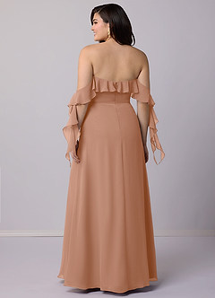 Barbie ♥ Azazie Bridesmaid Dresses Champagne Rose A-Line Off the Shoulder Chiffon Convertible Dress image9