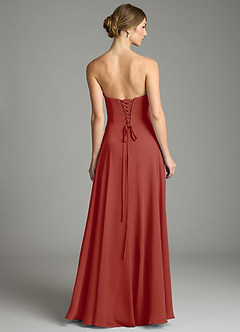 Azazie Ayla Abiti da Damigella Abito A-Line in Chiffon Scollo a Cuore Terracotta image2