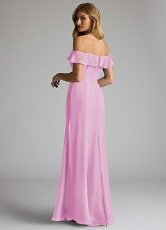 Azazie Sophie Bridesmaid Dresses Candy Pink A-Line Off the Shoulder Chiffon Convertible Dress image5