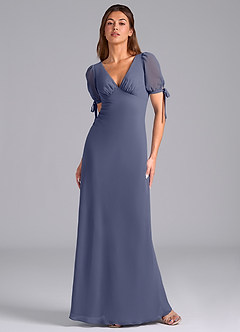 Azazie Pheby Bridesmaid Dresses Stormy A-Line Pleated Chiffon Dress image1