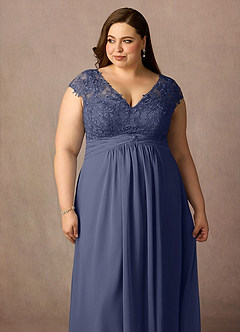 Azazie Irmeli Mother of the Bride Dresses Stormy A-Line Lace Chiffon Dress image13