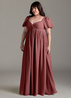 Azazie Madisynn Maternity Bridesmaid Dresses Bow Chiffon Floor-Length Dress image8