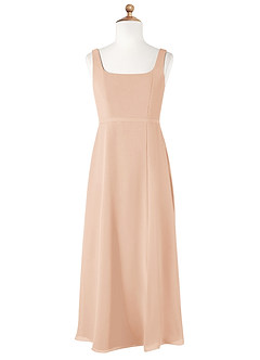 Azazie Renee Junior Abito A-Line in Chiffon Spacco Laterale Rosa Inglese image5