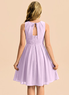 Azazie Bibiane Junior Frosted Lilac A-Line Pleated Chiffon Dress image2