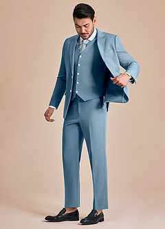 front James Light Blue Structured Stretch 3-piece suit