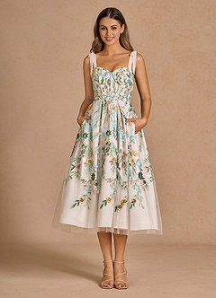 Aurelie Blush Pink Multi Midi Dress image4