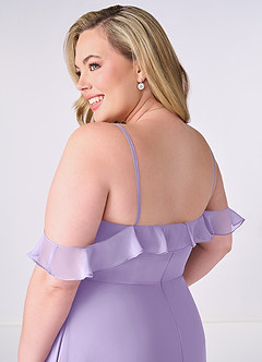 Barbie ♥ Azazie Bridesmaid Dresses Lilac A-Line Off the Shoulder Chiffon Convertible Dress image12