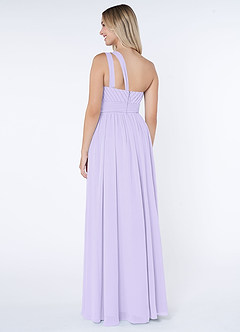 Azazie Molly Final Sale Lilac A-Line One Shoulder Chiffon Dress image3