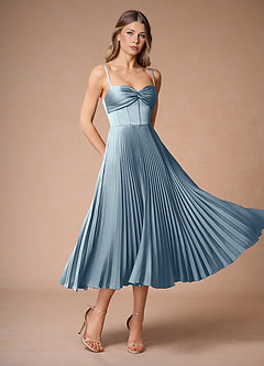 Midi jurk Léna Poederblauw image5
