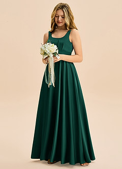 Azazie Gabby Junior Klä av A-Line i Stretch Satin Plisserad image4