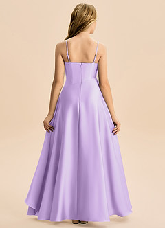Azazie Eirlys Junior A-Linie Plissee Stretch-Satin Kleid Flieder image2
