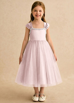 Azazie Yosemite Flower Girl Klänningar Klänning Balklänning i Tyll Hjärtformad urringning image3