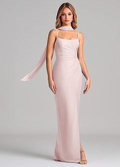 Azazie Calandra Suknie dla druhen Osłona Pofałdowany Szyfon Do ziemi Sukienka image3