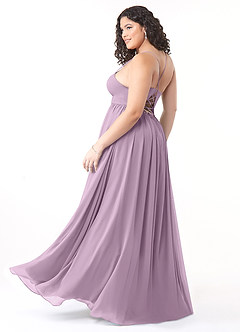 Azazie Aaida Brautjungfernkleider A-Linie Korsett Chiffon Kleid Blauregen image10