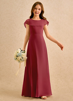 Azazie Kittie Girls Formal Flower Girl Klänningar Klä A-Line i Chiffong image6