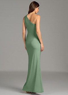 Azazie Akilah Brautjungfernkleider Meerjungfrau-Linie One-Shoulder Premium Stretch Jersey Kleid Matcha image2
