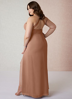 Azazie Manila Bridesmaid Dresses Bronzer Sheath V-Neck Chiffon Dress image10