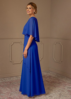 Azazie Bowie vestidos de madre de la novia Vestido de Azul Real de Gasa de Corte En A image4