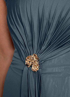 Azazie Dinanta Mother of the Bride Dresses Twilight Column Pleated Chiffon Dress image8