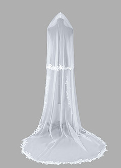front Alex Lace Chapel Length Veil With Blusher