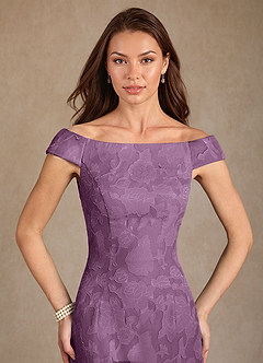 Azazie Moore Mother of the Bride Dresses Wisteria A-Line Boatneck Floral Burnout Dress image5