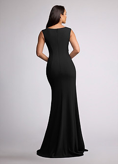 Azazie Juliane Mother of the Bride Dresses Black Mermaid Sequins Lace Dress image4