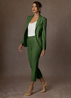front Kennedy Olive Structured Stretch Dress Pants