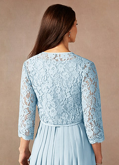 Azazie Ainsling Mother of the Bride Dresses Sky Blue A-Line Square Neckline Lace Chiffon Dress image9