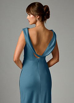 Azazie Kieryn Bridesmaid Dresses Bermuda Mermaid Pleated Stretch Satin Dress image2