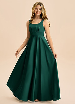 Azazie Gabby Junior Klä av A-Line i Stretch Satin Plisserad image5