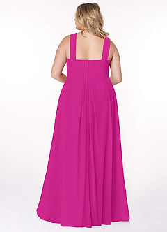 Azazie Kaleigh Bridesmaid Dresses Fuchsia A-Line Pleated Chiffon Dress image8